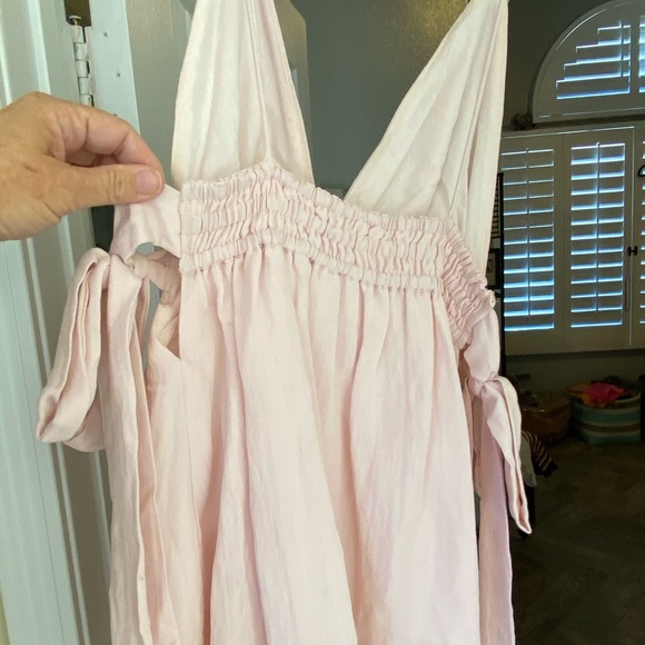 Short fun pink dress- soft linen - Picture 3 of 4